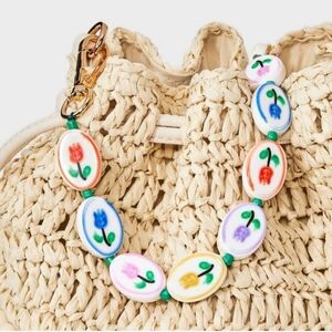 Universal Thread Goods Co. Mixed Tulips Beaded 9.8 Inch Handheld Bag Strap